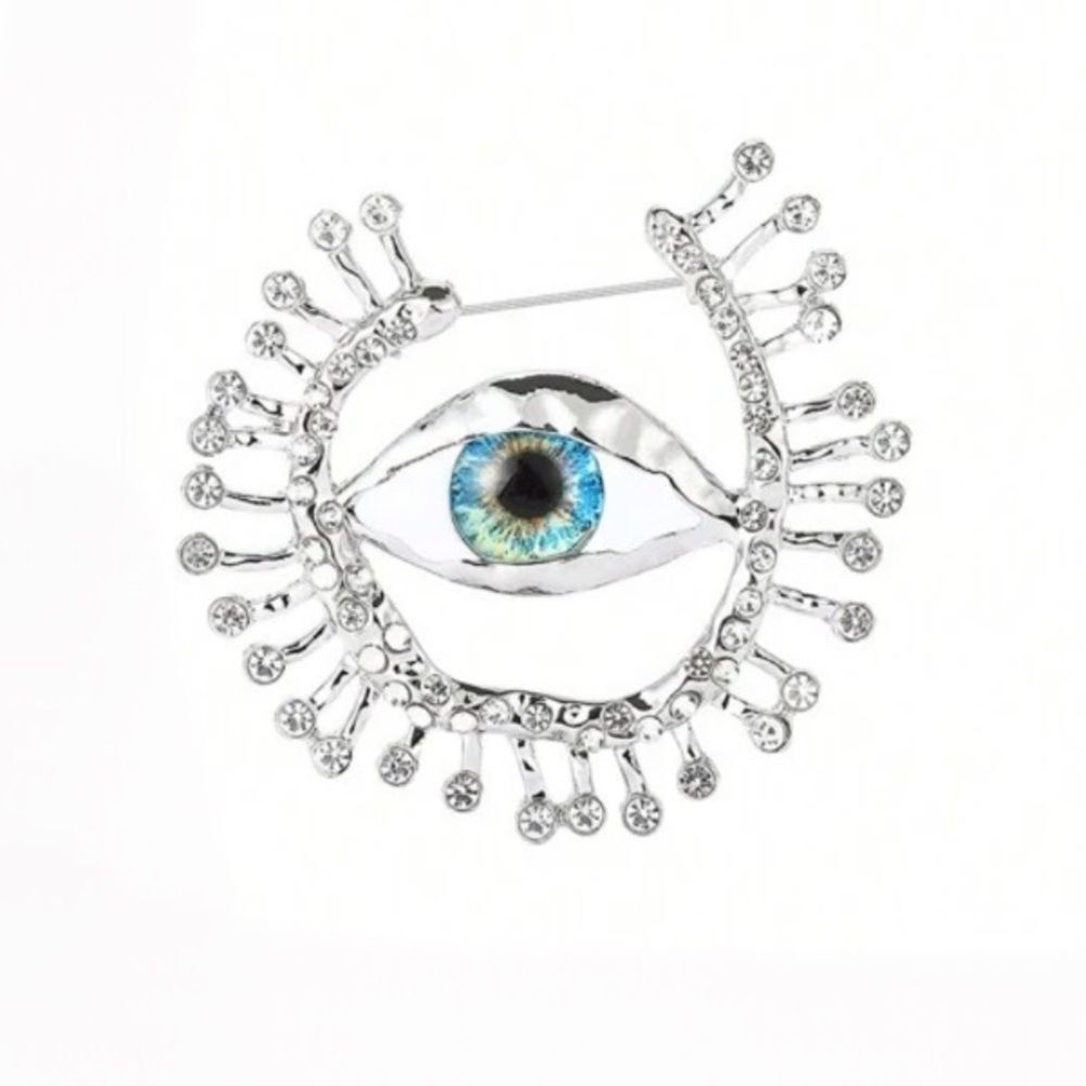 Silver Eye Brooch N1807